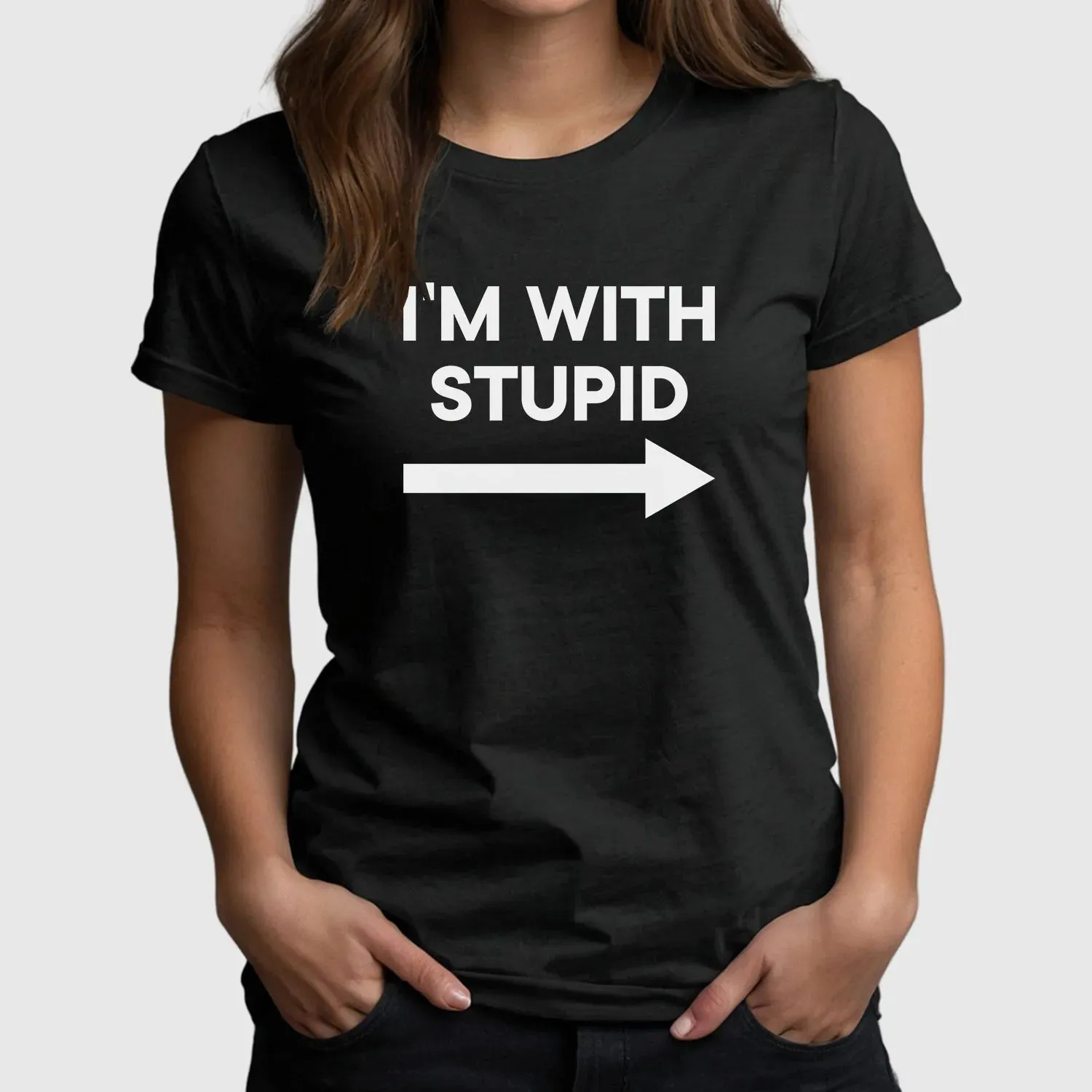 Humorous 'I'm With Stupid' Best Mate Tees - Novelty Birthday Gift