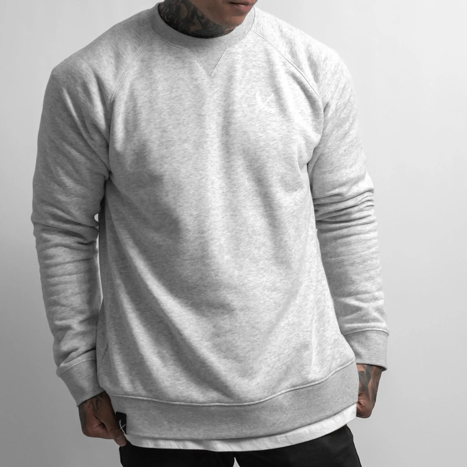 Logo Drive Crewneck - Heather Grey