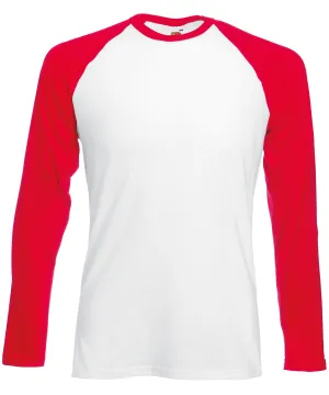 Long sleeve baseball T | White/Red