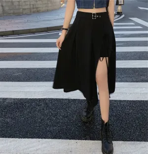 Long Solid Simple All Match High Waist Casual Comfortable Vintage Skirt