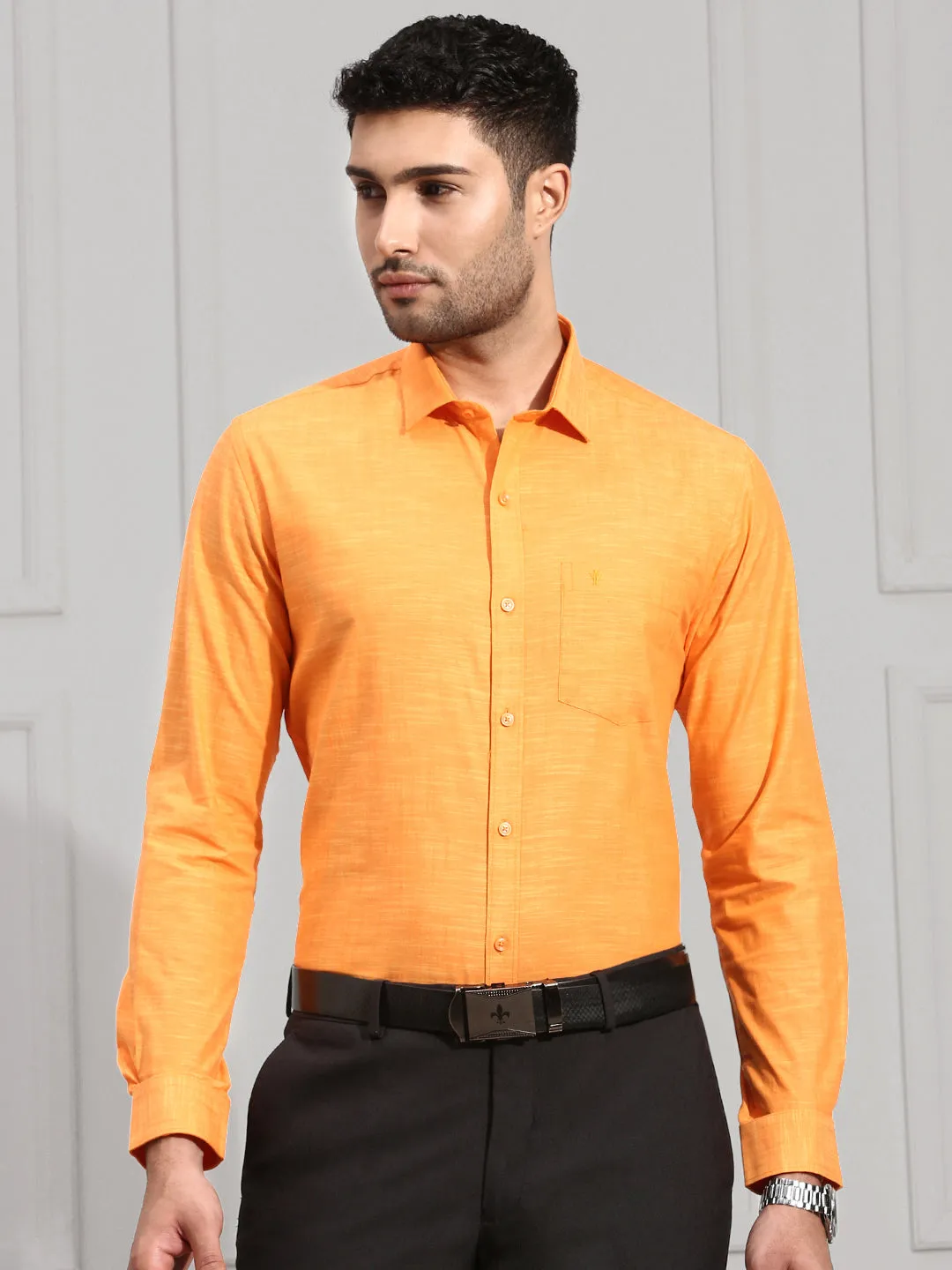 Men 100% Cotton Shirt Dark Orange CL2 GT7