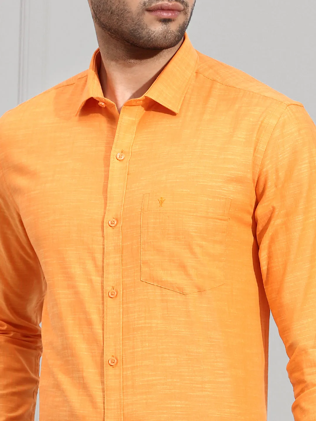 Men 100% Cotton Shirt Dark Orange CL2 GT7