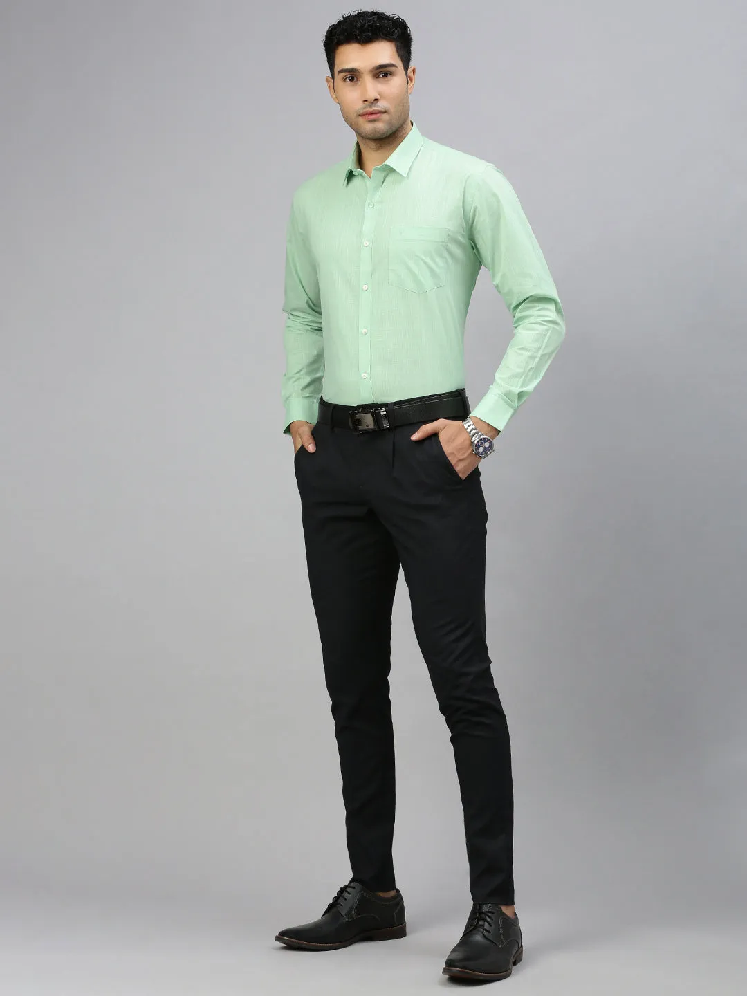 Men 100% Cotton Shirt Green T37 TM10