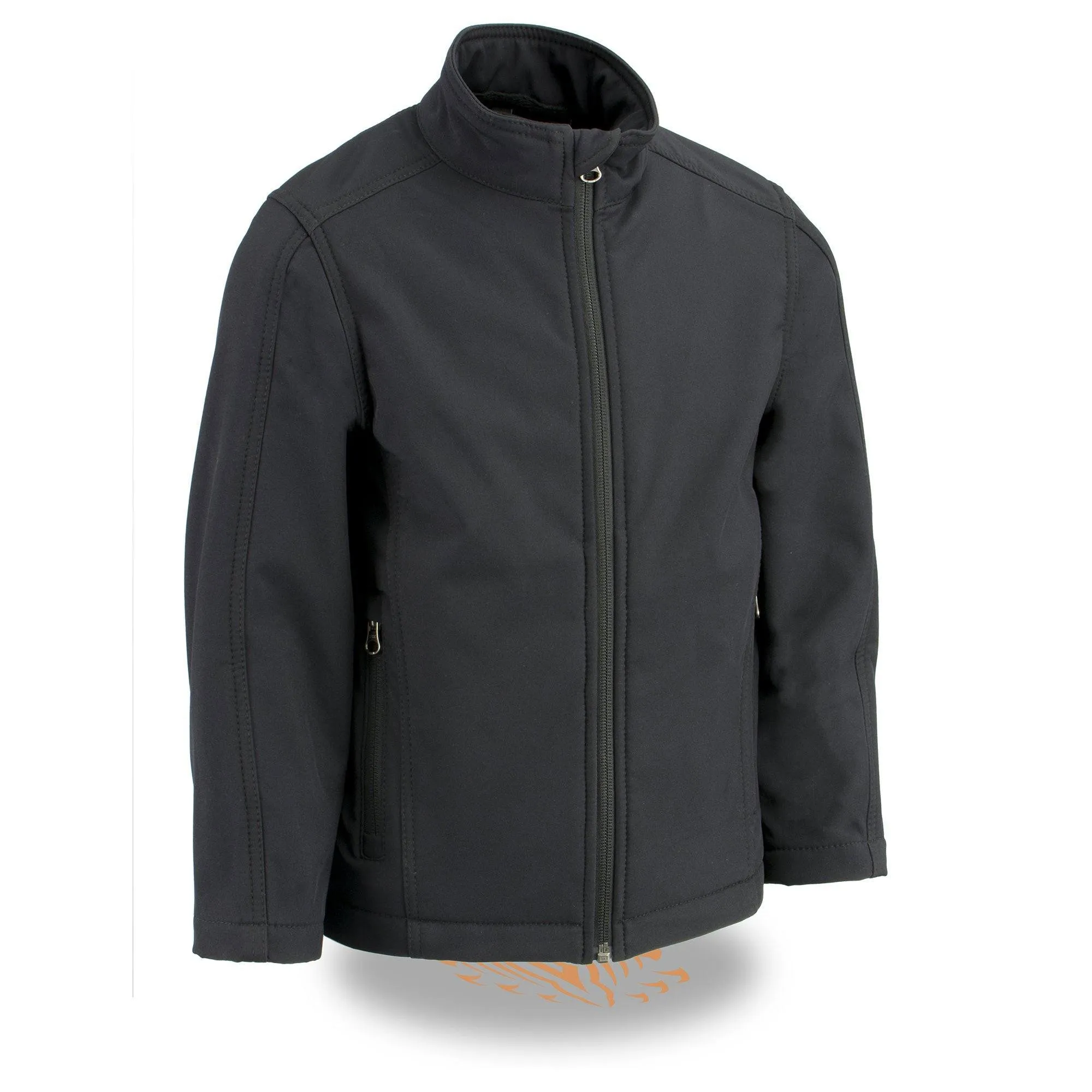 Milwaukee Leather-LKY1965-Youth Size Black  Waterproof Lightweight Zipper Front Soft Shell Jacket