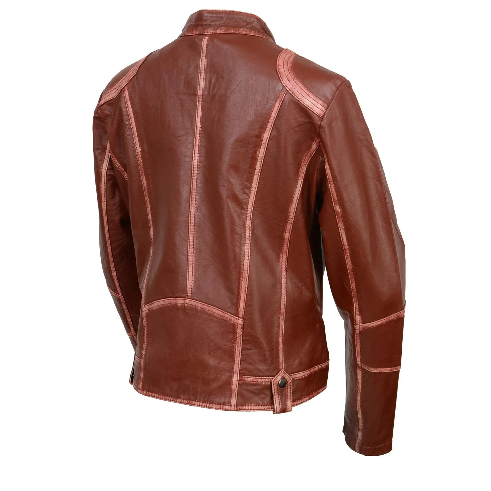 Milwaukee Leather SFL2830 Women's Maroon Sheepskin Scuba Style Fashion Leather Jacket