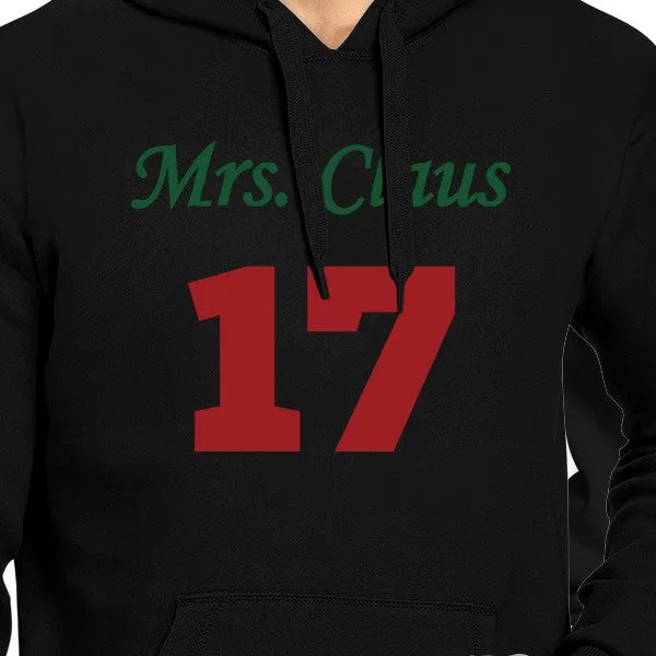 Mr. And Mrs. Claus Matching Couple Black Hoodie