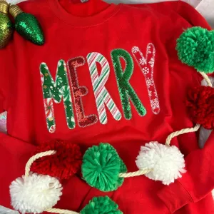 Multi color Merry sequin sweatshirt