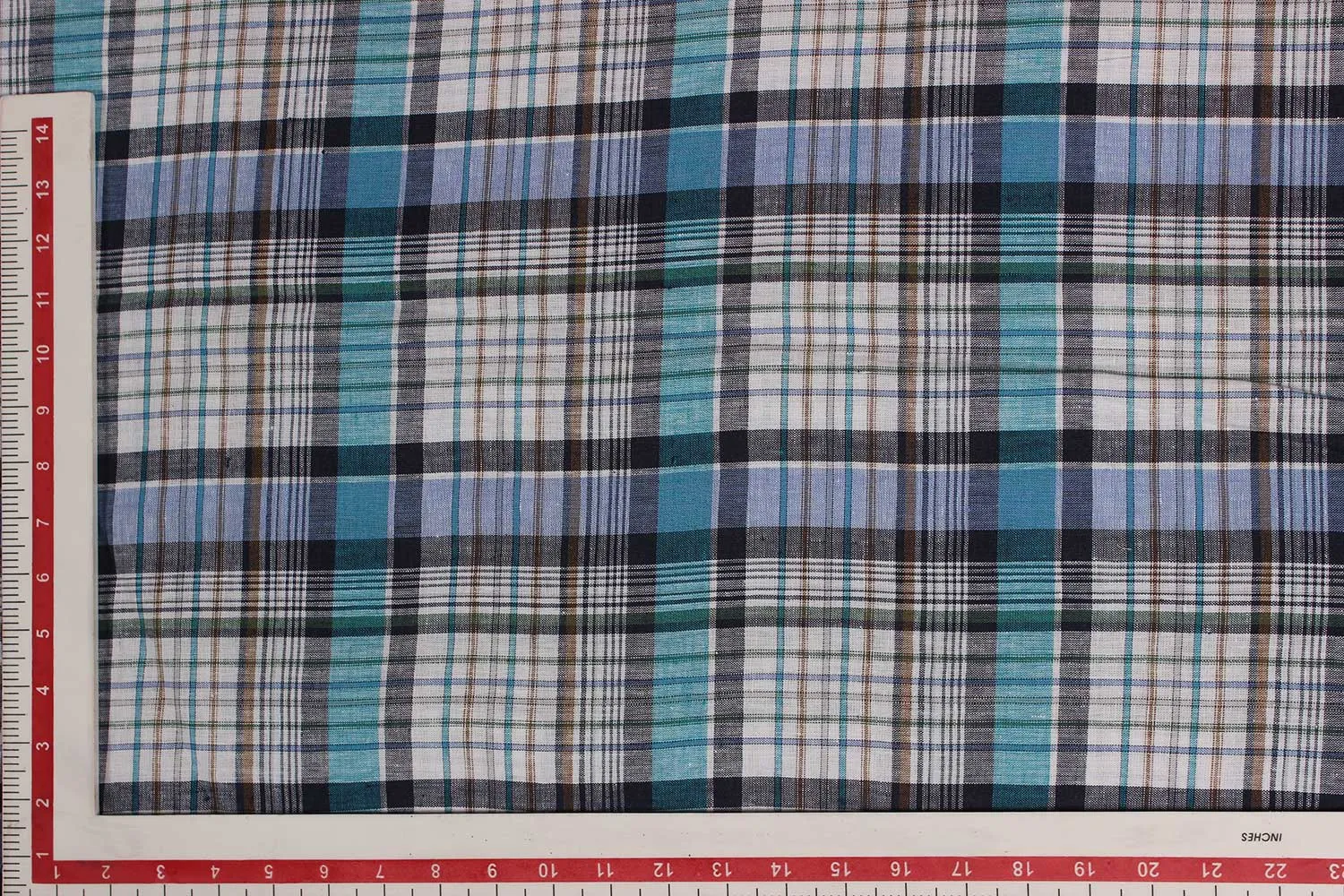 Multicolor Checks Yarn Dyed Linen Fabric