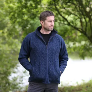 Navy Shetland Zipper Cardigan