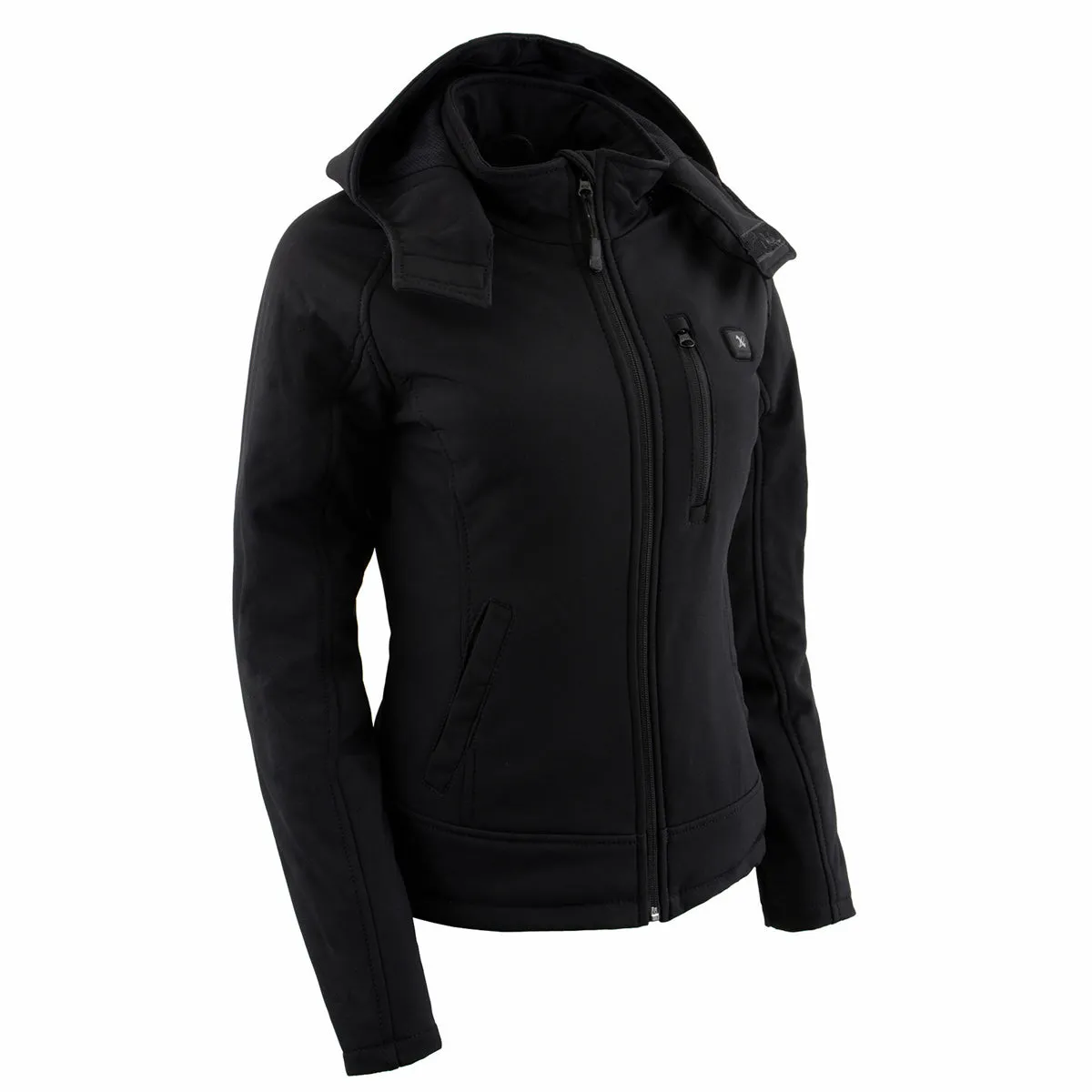 Nexgen Heat NXL2767SET Women's Black Ruffled Heated Soft Shell Jacket