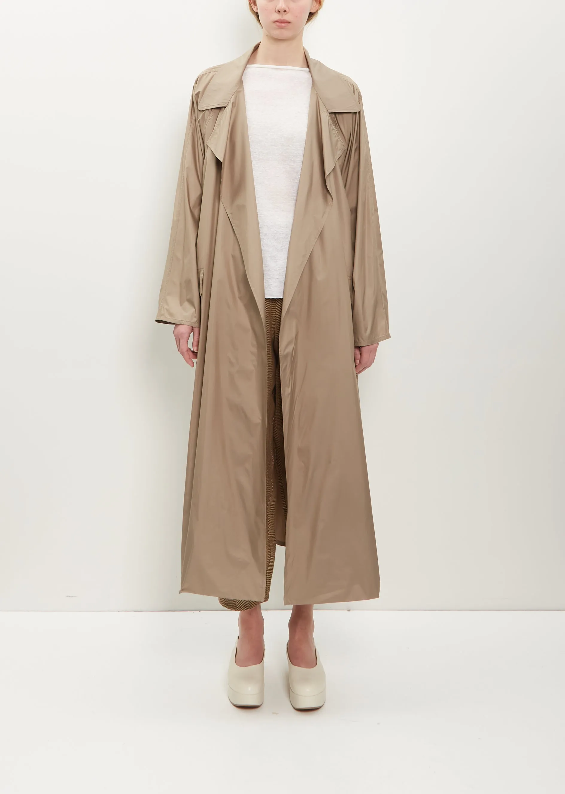 Nylon Oversized Trench Coat — Tortora