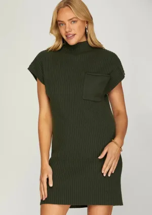 Olive sweater dress