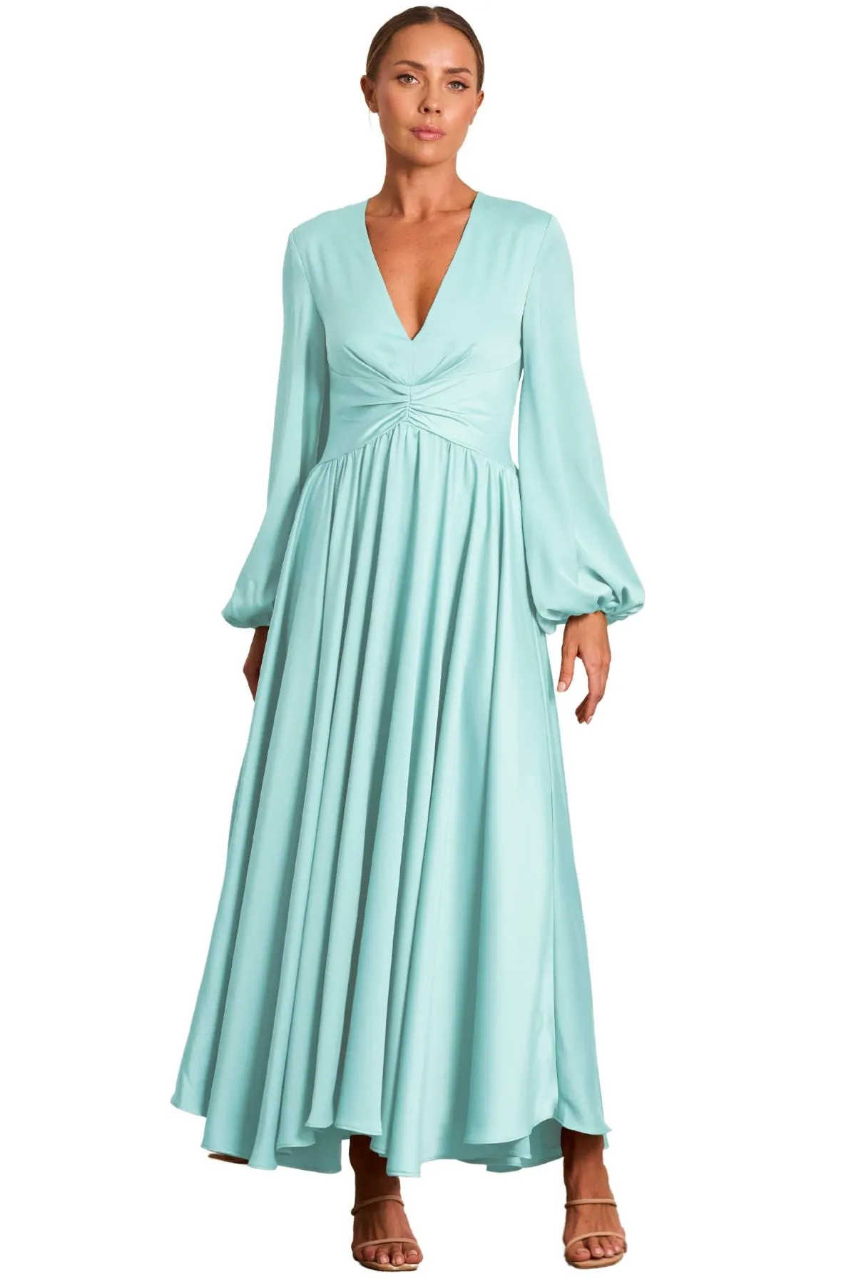 PASDUCHAS Lucia Sleeve Midi Dress (Sea Mist) - RRP $380