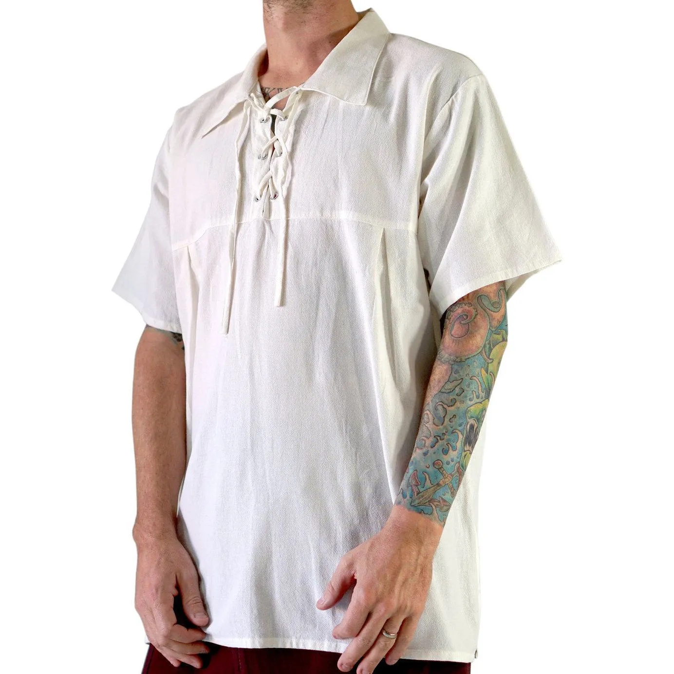 'Renaissance Shirt', Short Sleeves- Cream