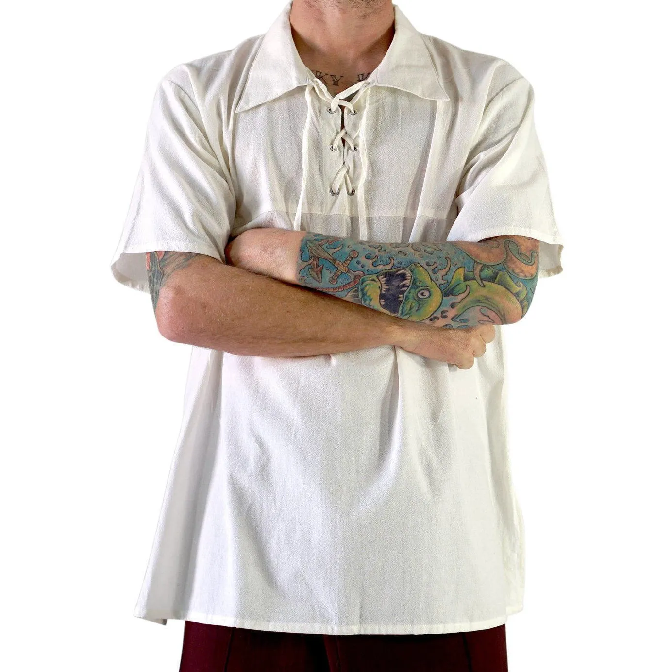 'Renaissance Shirt', Short Sleeves- Cream