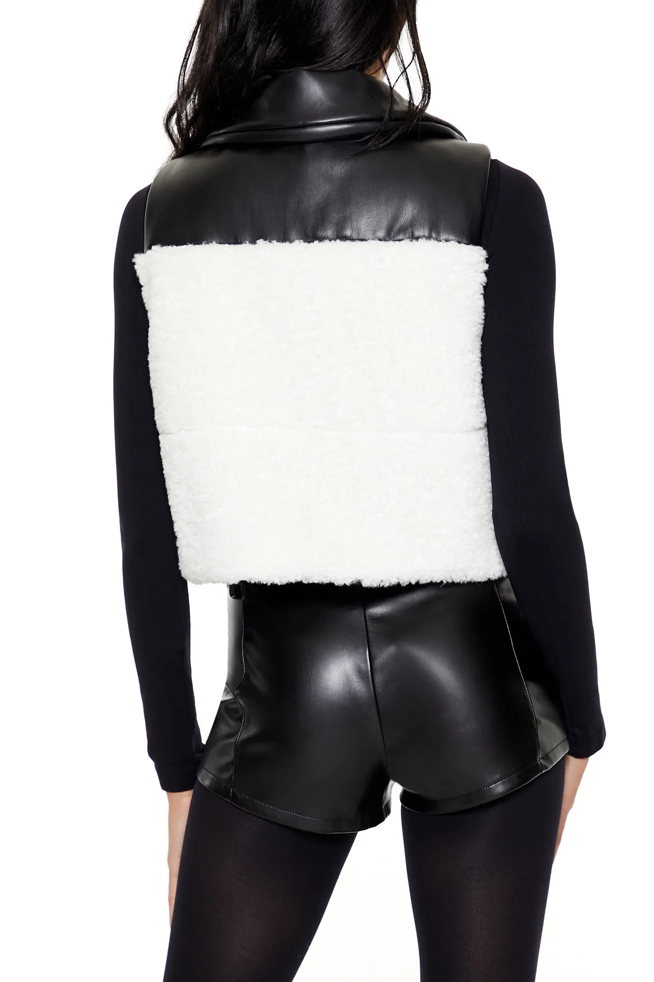 Reversible Faux Shearling & Faux Leather Vest