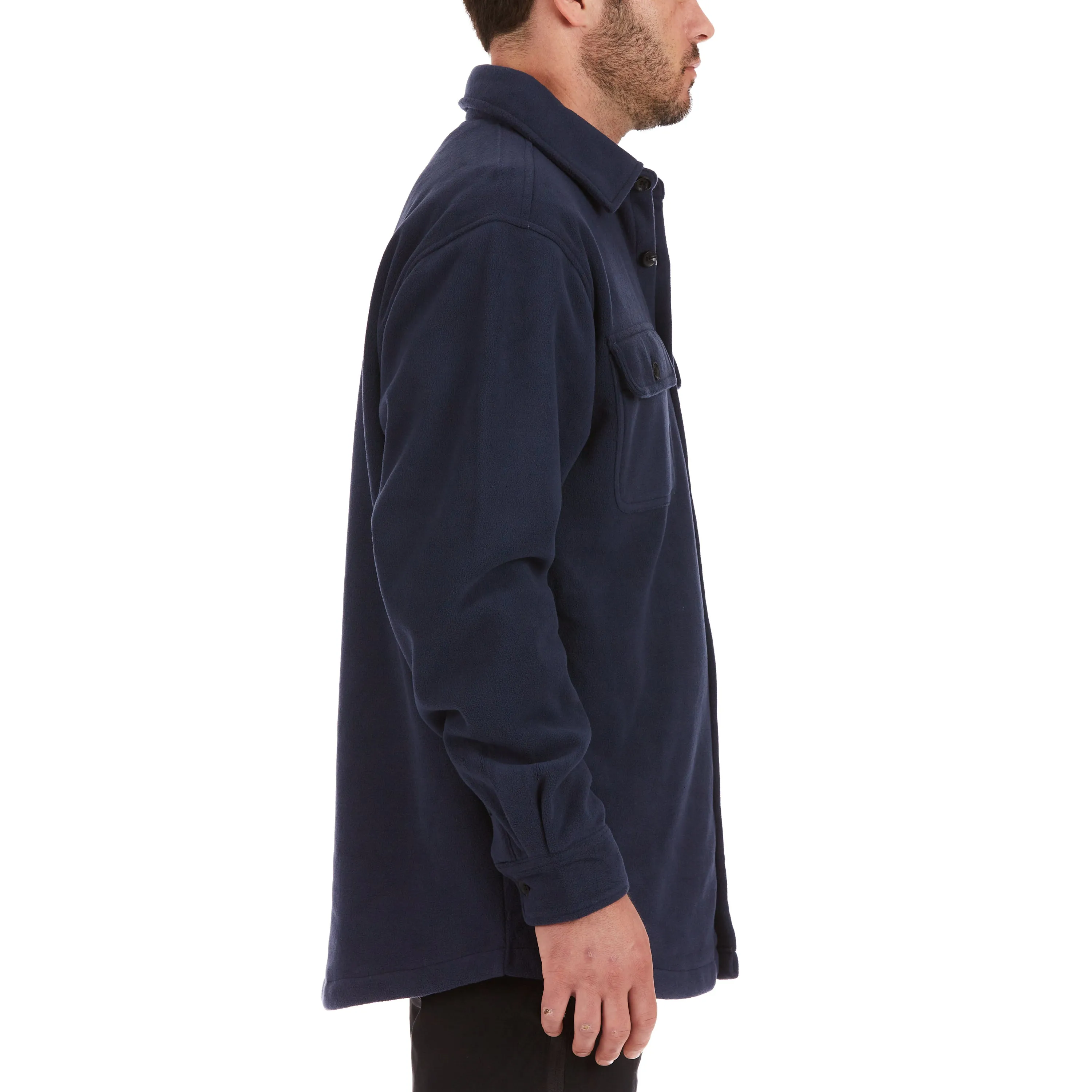 SHERPA-LINED FLEECE SHIRT JACKET