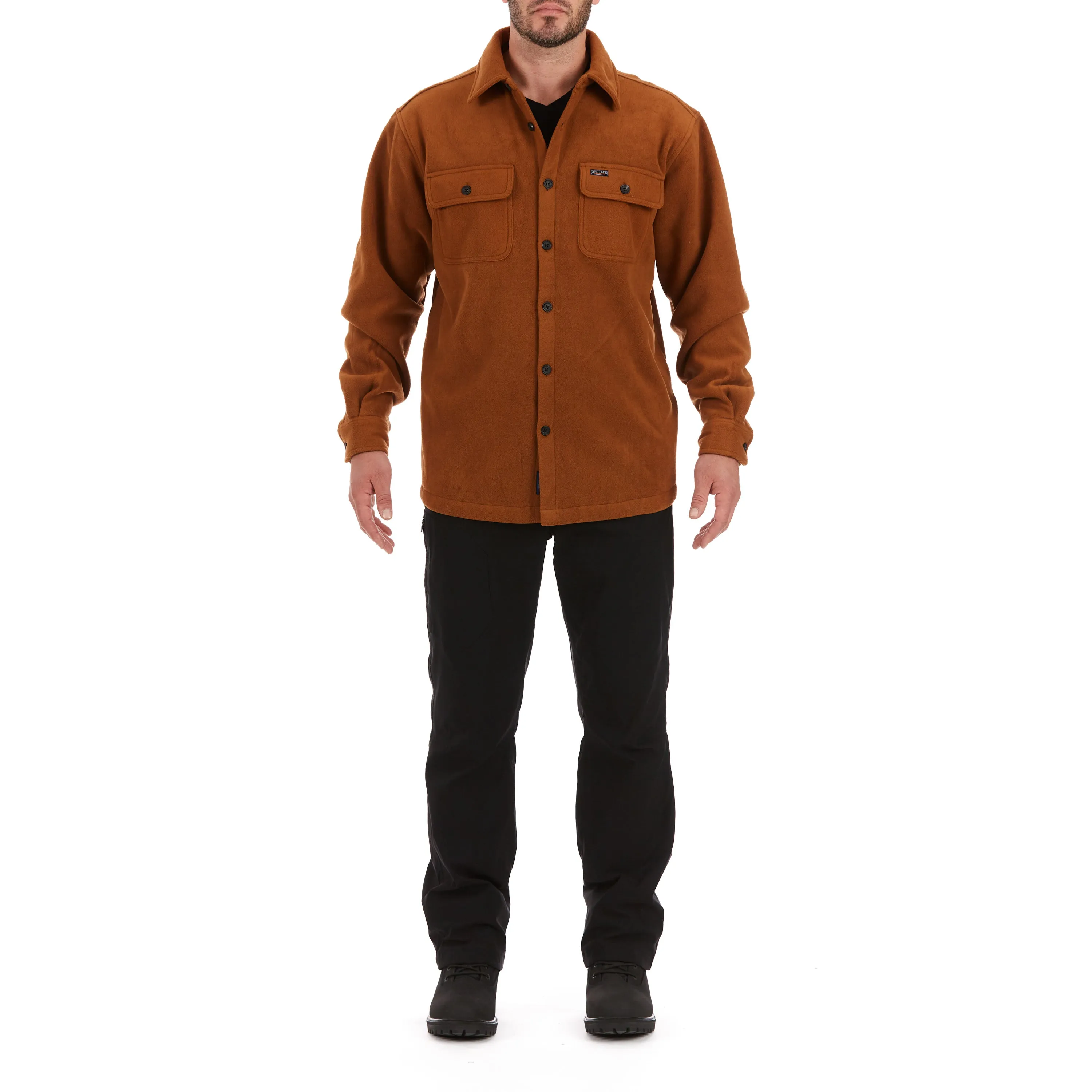 SHERPA-LINED FLEECE SHIRT JACKET