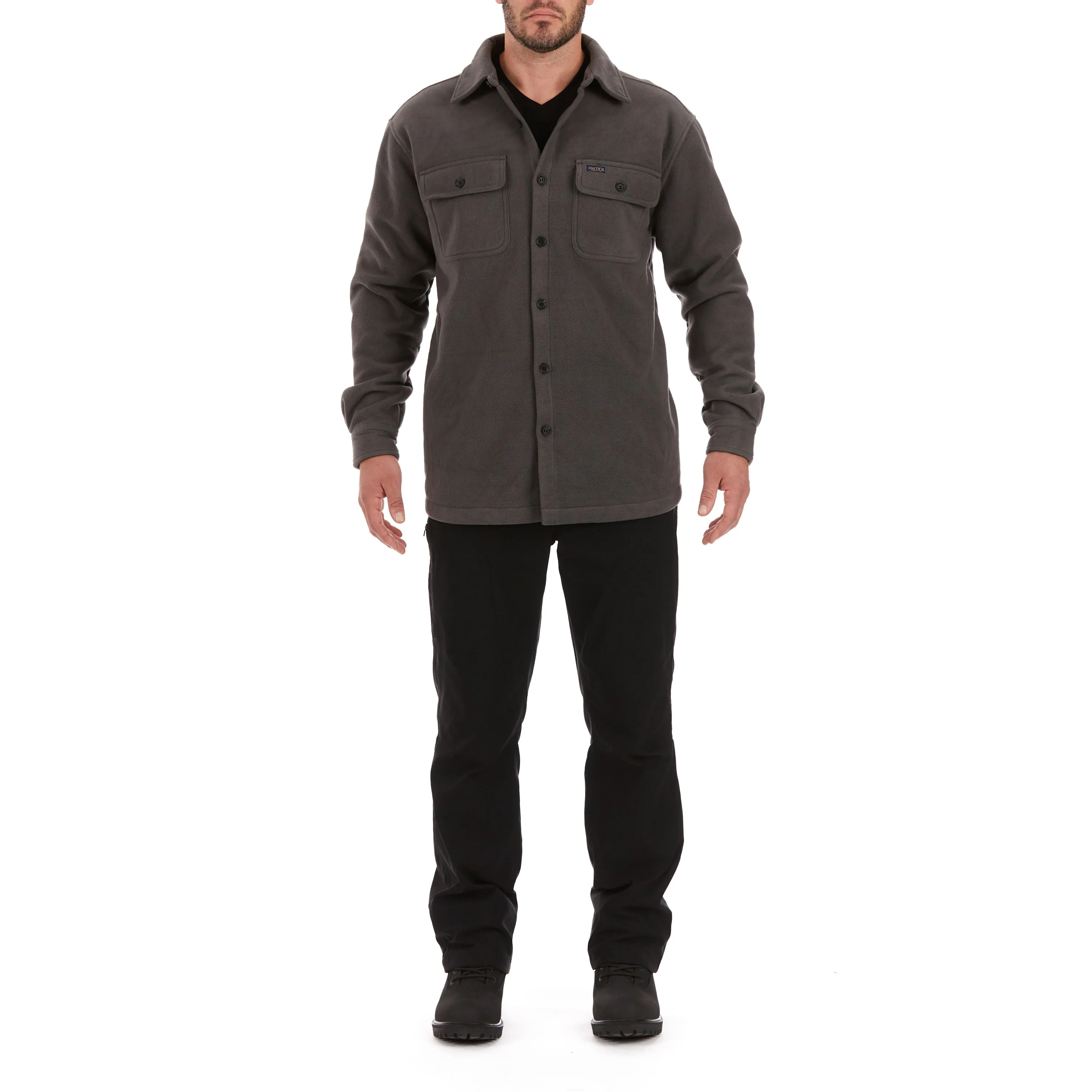 SHERPA-LINED FLEECE SHIRT JACKET