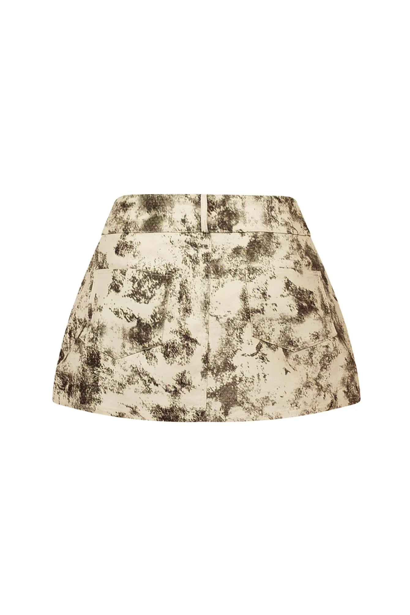 Soft Girl Era Print Belted Mini Skirt