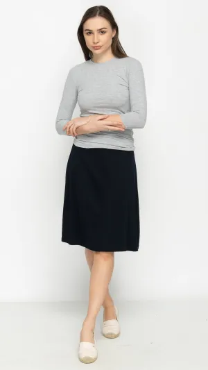 Soft Terry Flare Skirt - Black