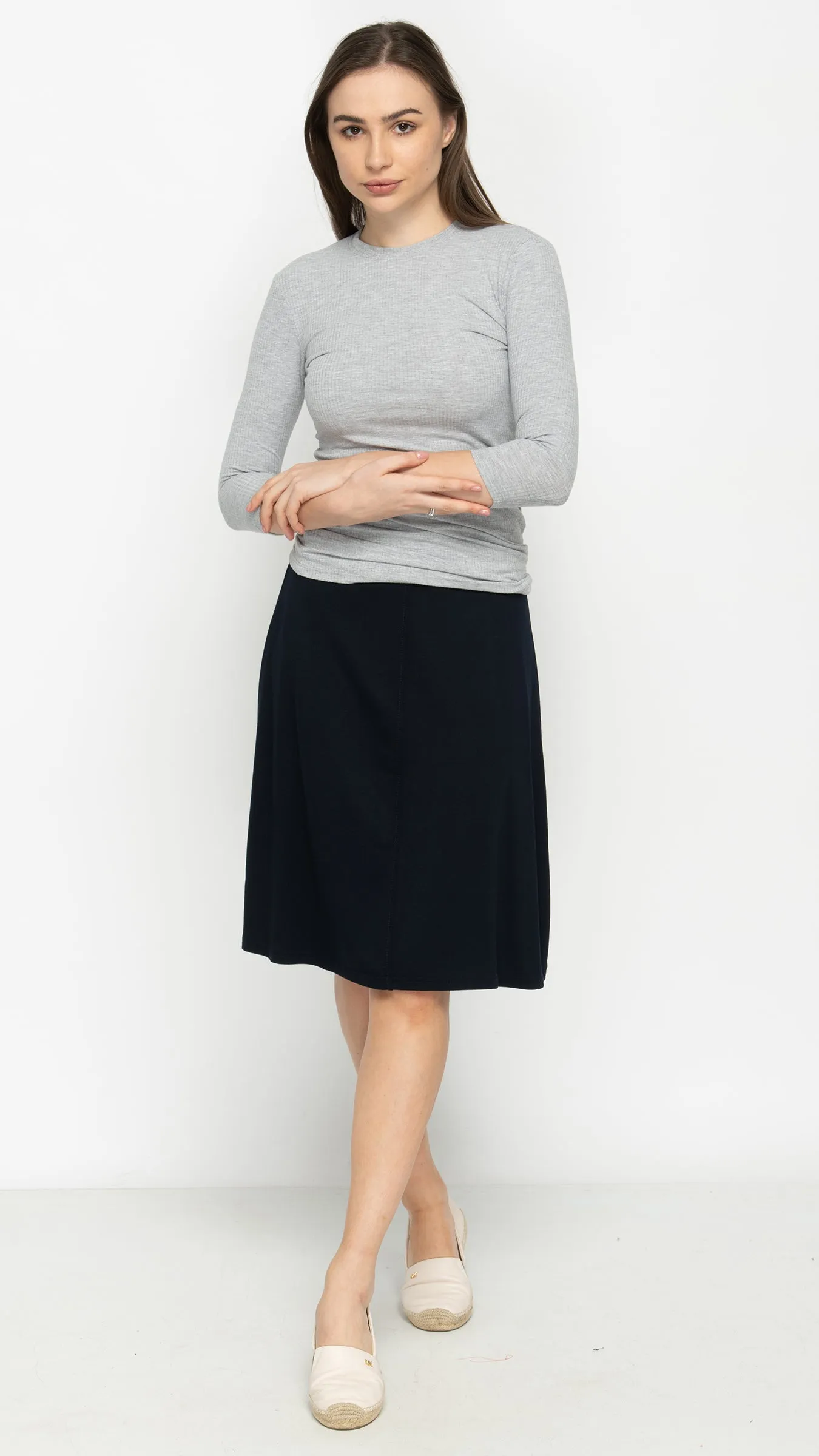 Soft Terry Flare Skirt - Black