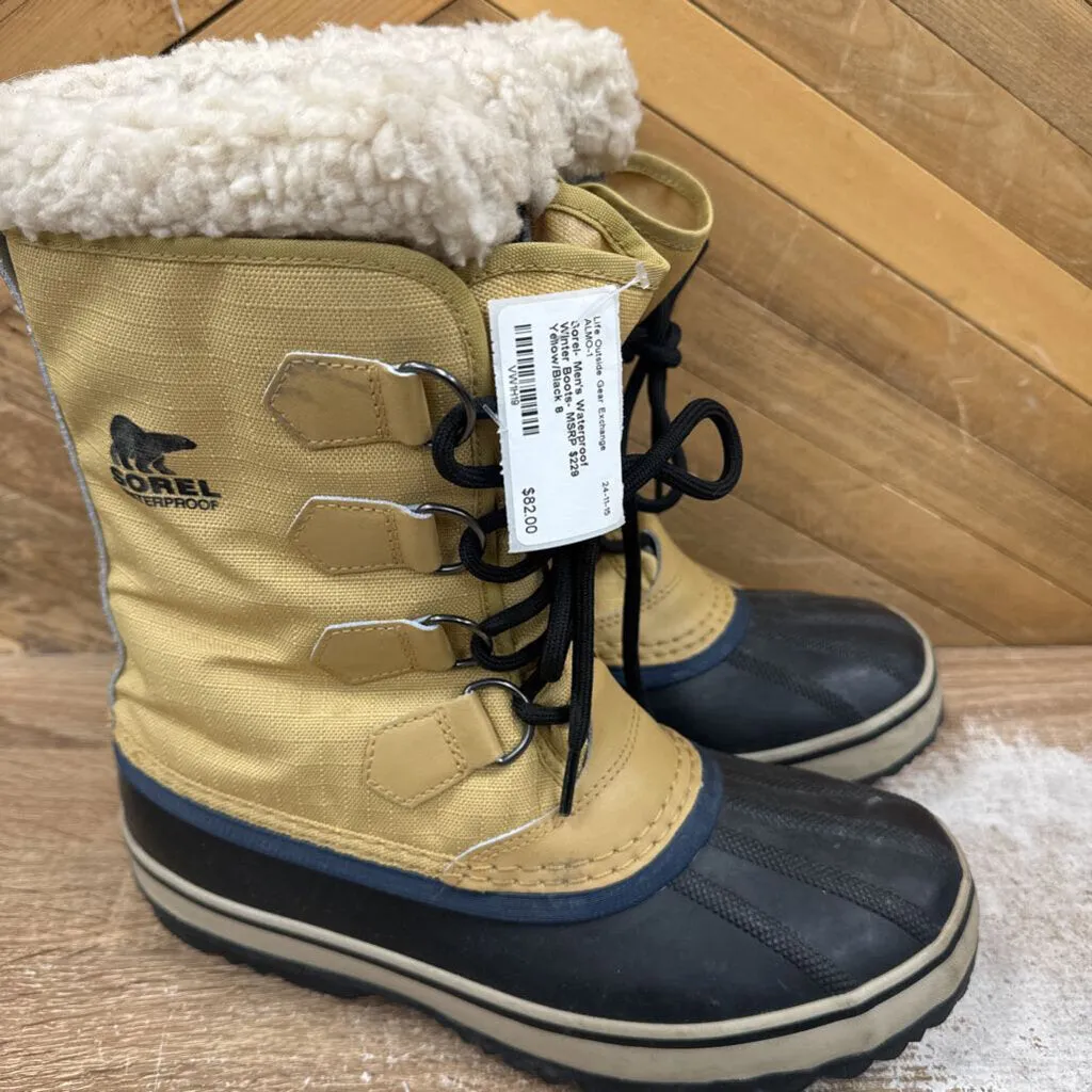 Sorel Waterproof Winter Boots: Yellow/Black-men-8