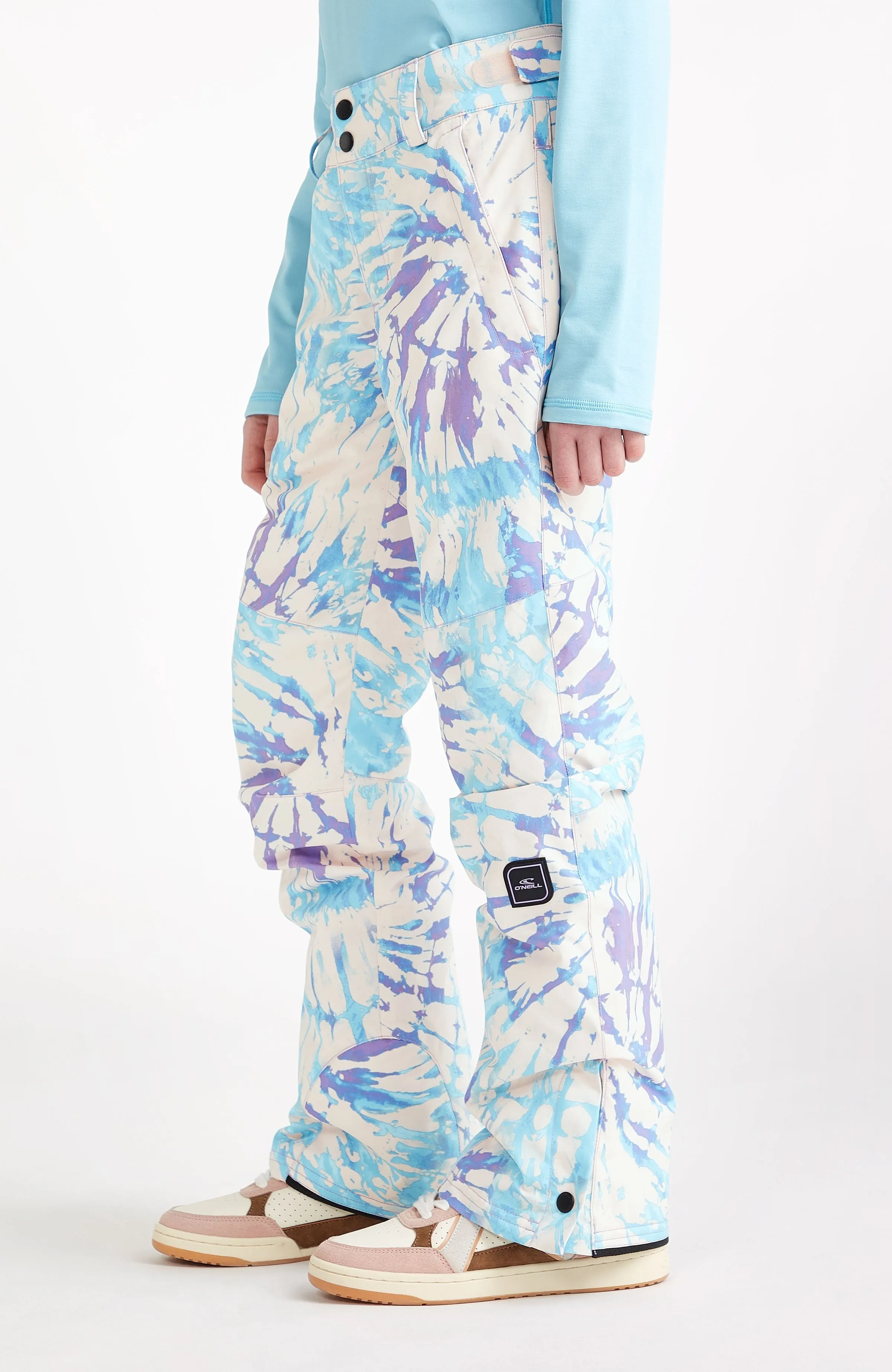 Star Printed Snow Pants | Pink Tie Dye