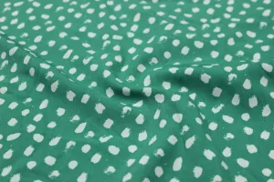 Teal Green Printed Crepe Fabric