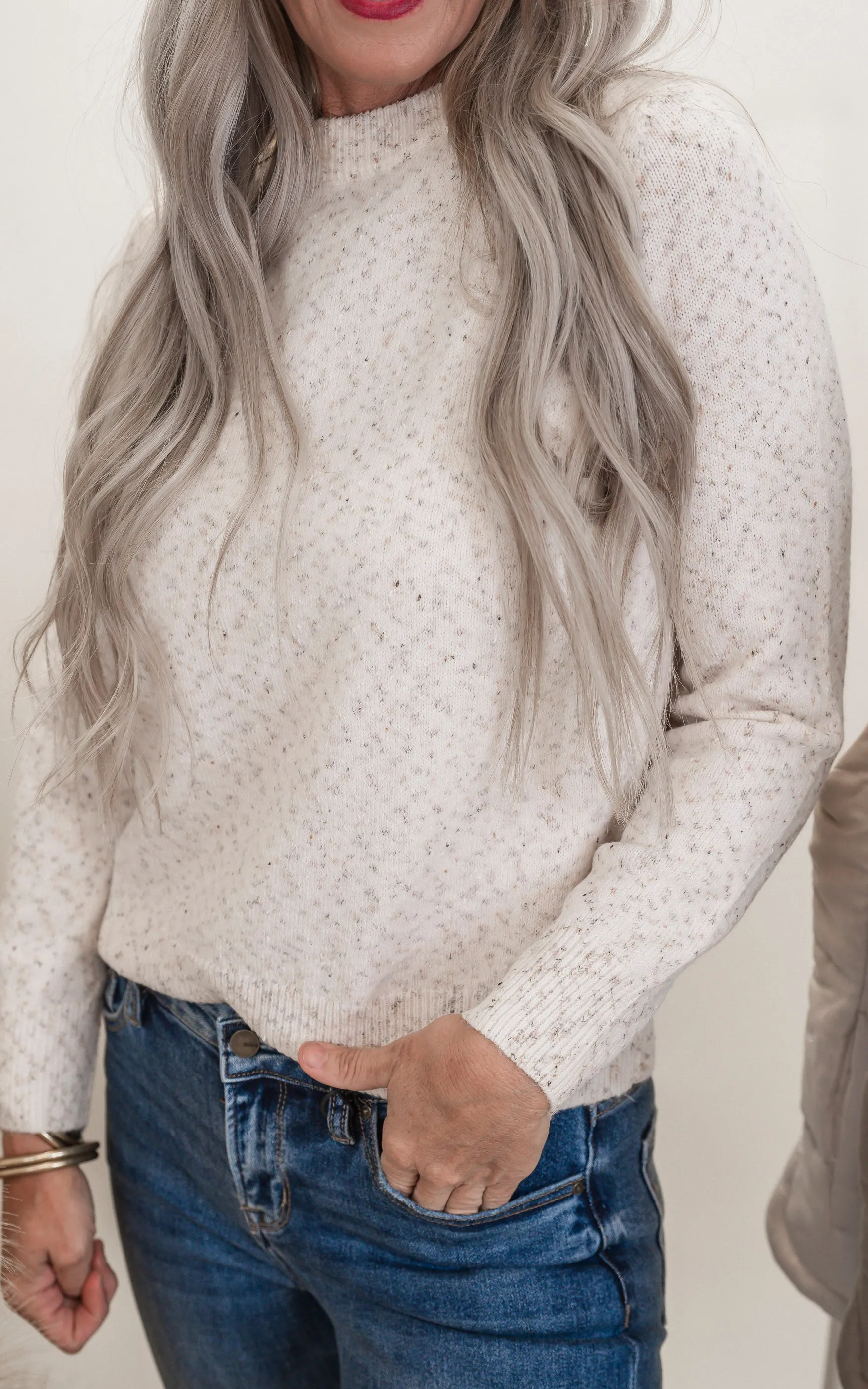 Textured Heather Yarn Sweater