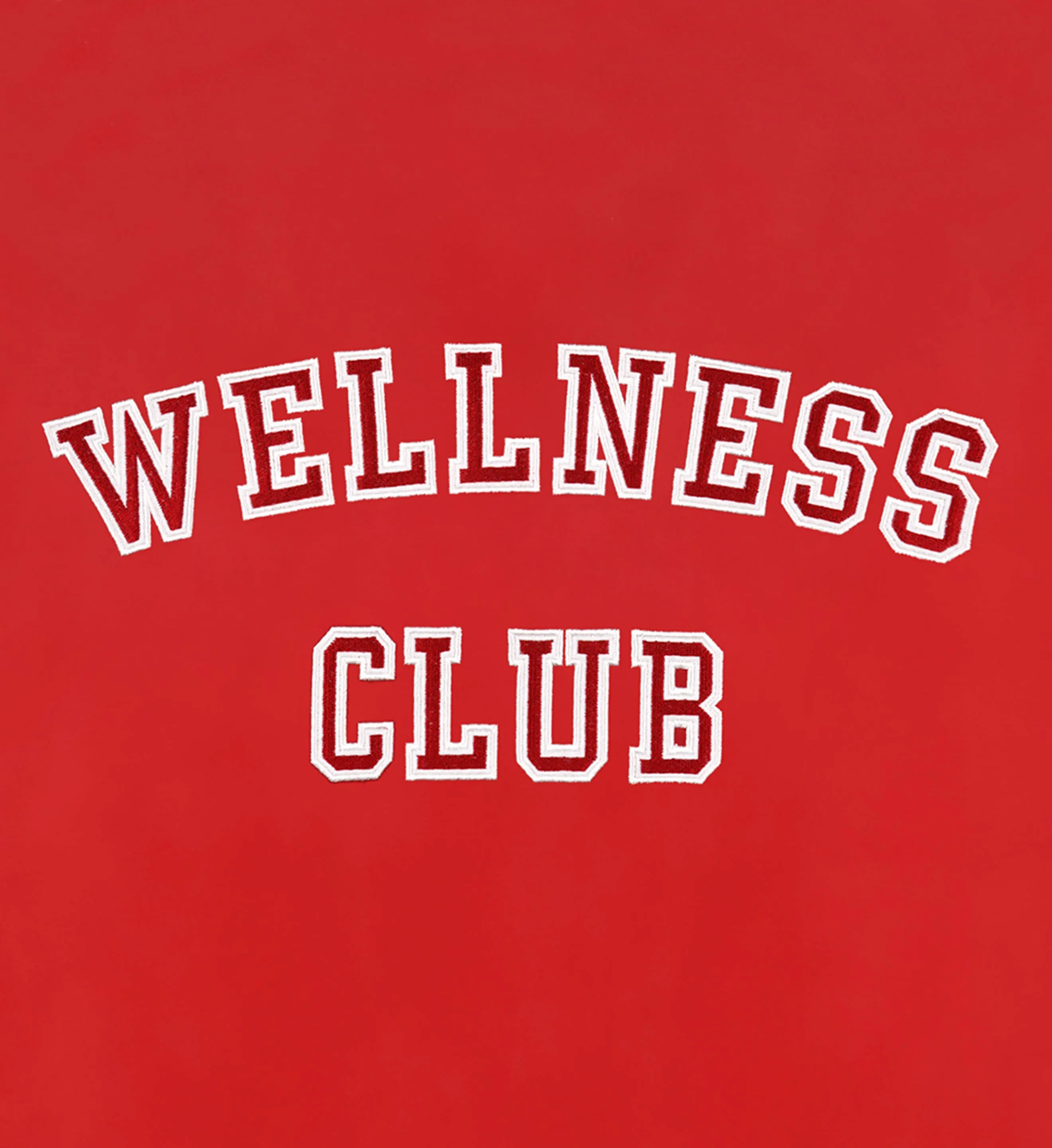 Wellness Club Varsity Jacket - Ruby/White