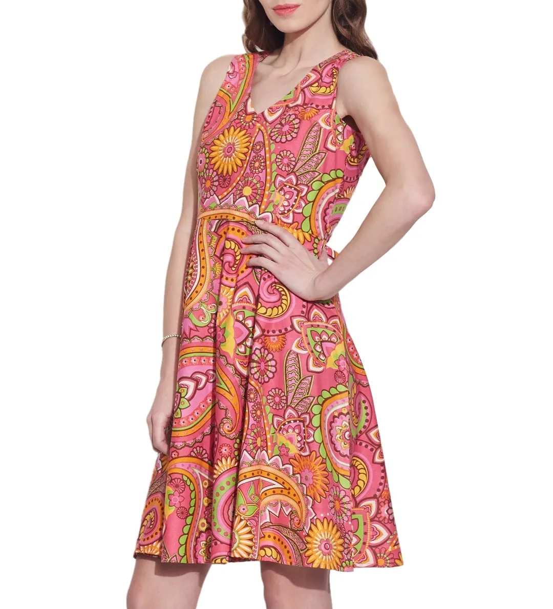 Women Apparels Cotton Printed Dress,Machine Washable,W-CPD38-1615, Size-38 Inch