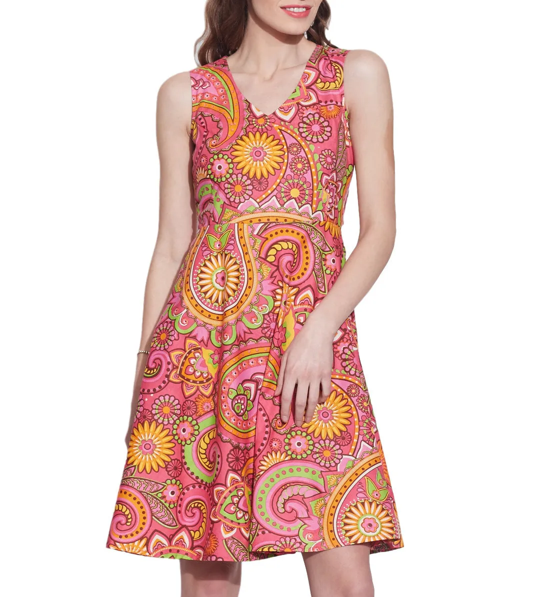 Women Apparels Cotton Printed Dress,Machine Washable,W-CPD38-1615, Size-38 Inch