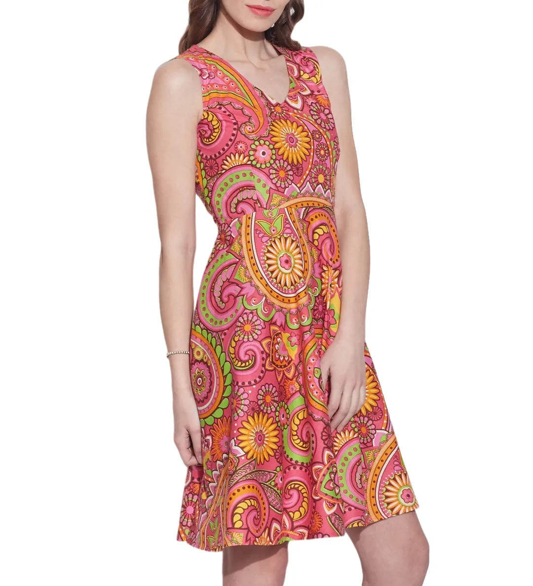 Women Apparels Cotton Printed Dress,Machine Washable,W-CPD38-1615, Size-38 Inch