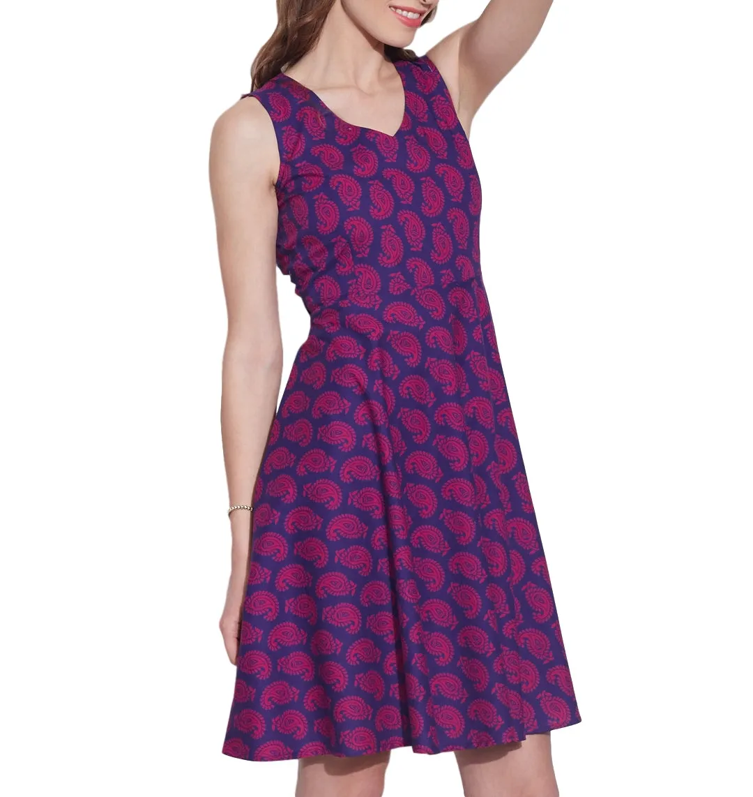 Women's Apparel Cotton Printed Dress,Machine Washable,W-CPD32-1630, Size-32 Inch