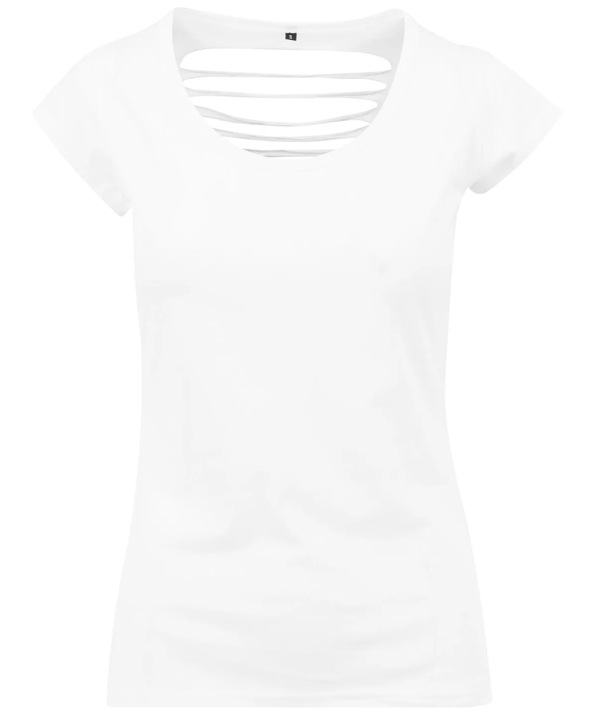 Womens back cut tee | White