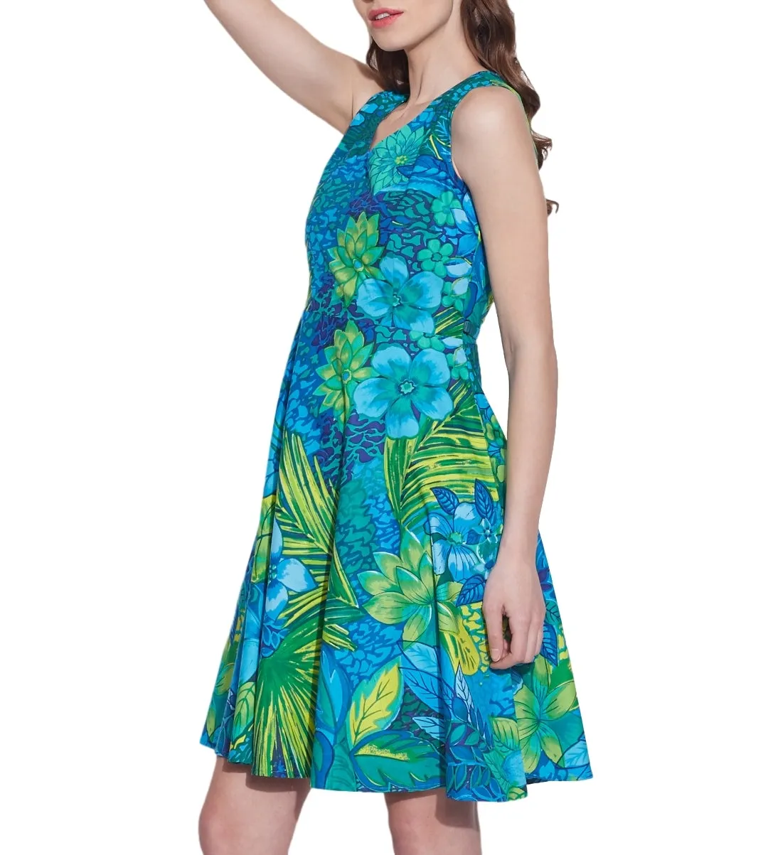 Womens Clothing Cotton Printed Dress,Machine washable,W-CPD42-1624, Size-42 Inch