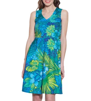 Womens Clothing Cotton Printed Dress,Machine washable,W-CPD42-1624, Size-42 Inch