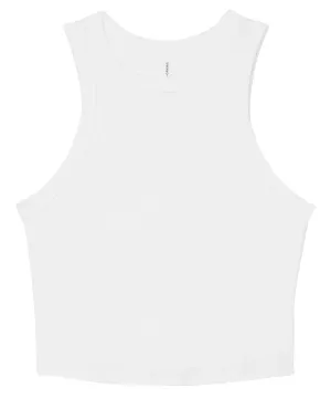 Womens micro rib racer tank | Solid White Blend