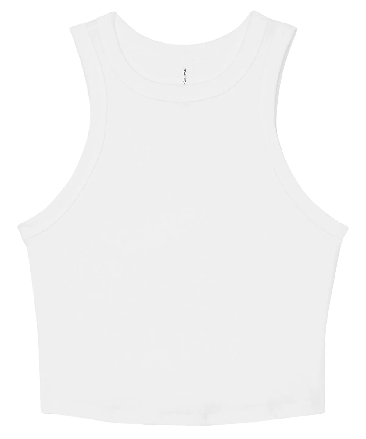 Womens micro rib racer tank | Solid White Blend