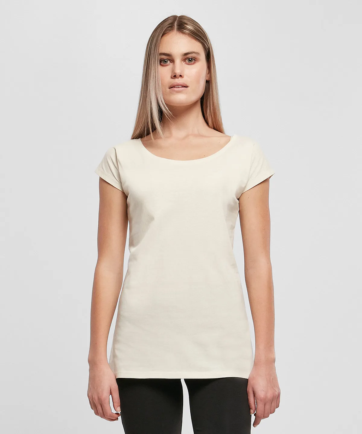 Womens wide neck tee | Olive