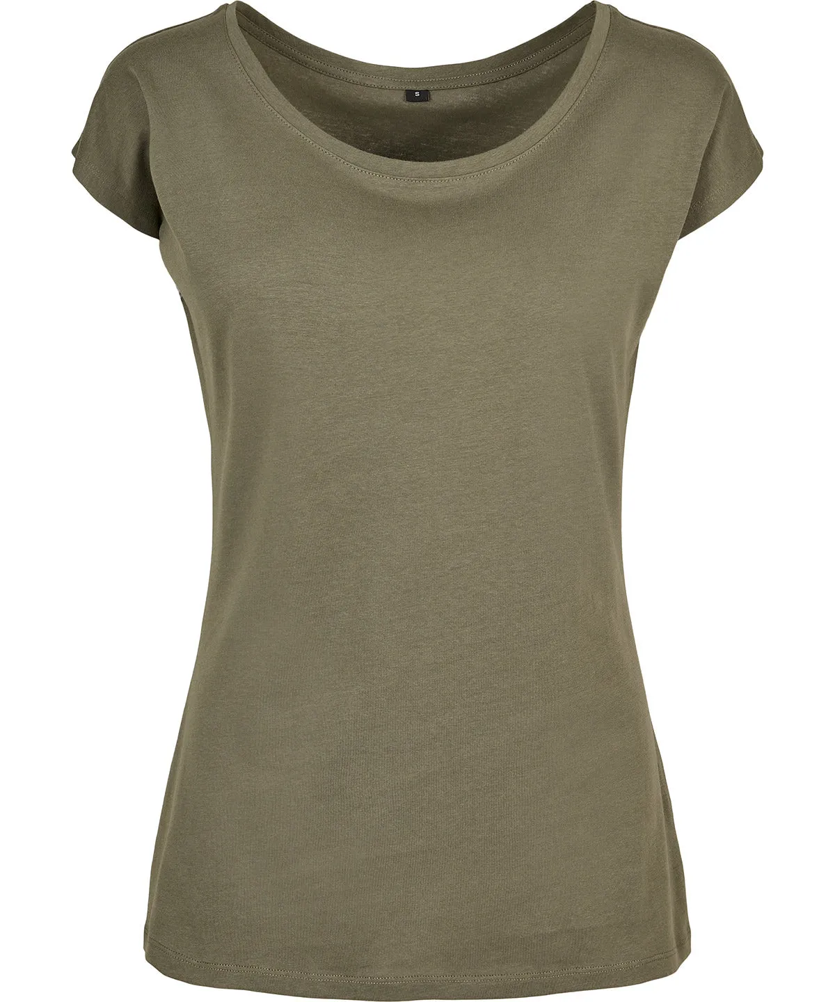 Womens wide neck tee | Olive