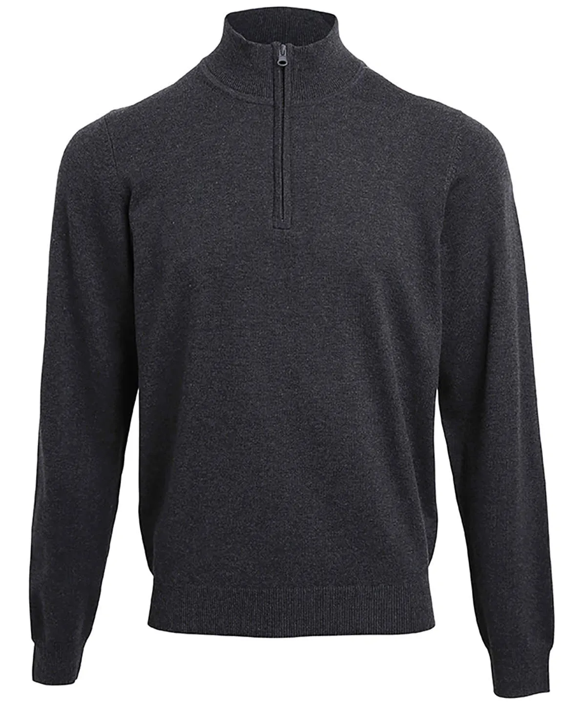 zip knitted sweater | Charcoal